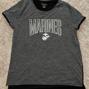 Champion Heathered Black and Gray Activewear Tee